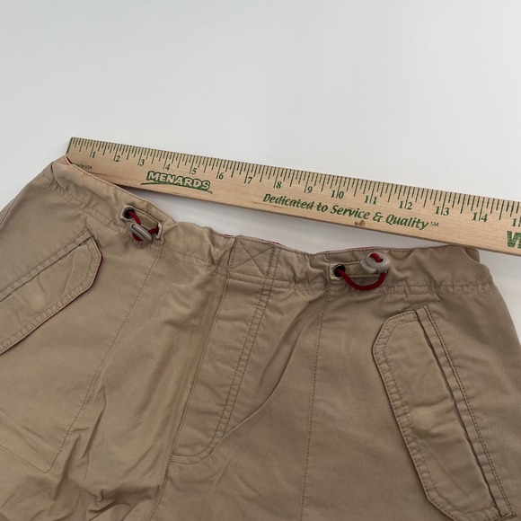 American Eagle Outfitters Khaki Cargo Shorts Women Size 12 Drawstring Waist - Picture 4 of 7